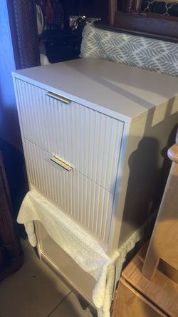 Night stands beige fluted drawers new