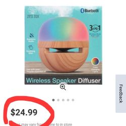 Zen Rox 3-in-1 Wireless Speaker Diffuser Brand New