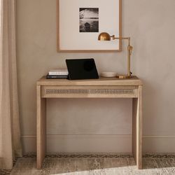 NEW Marina Cane Mini Writing Desk (36") Pottery barn Brand, New in the box