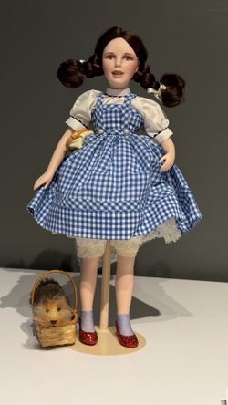 Vtg Franklin Heirloom Dolls Dorothy 17" porcelain collector doll, Wizard of Oz
