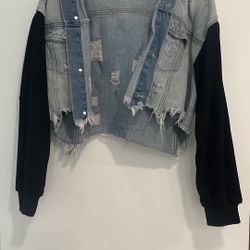 Denim Cropped Jacket $8