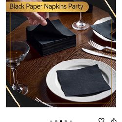 500 Black Cocktail Napkins 
