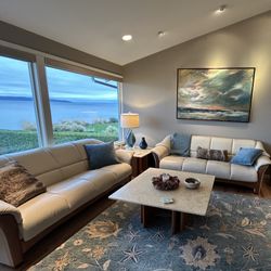 2 Dania Ekornes Stressless Oslo Sofas. $1700 Each, $3000 For Both.