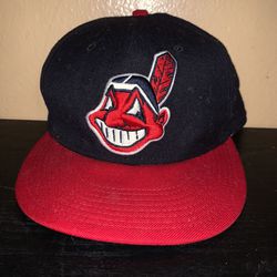 Cleveland Indian's Navy And Red Fitted Hat