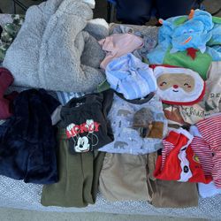 Toddler Boy’s Clothes - 9m - 2T. Boy’s size 4 shoes and Crocs