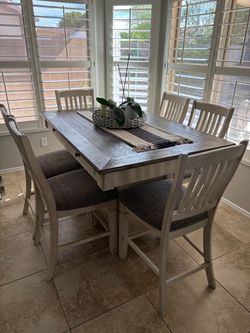 Dining table 6 chairs and Buffet Table Set