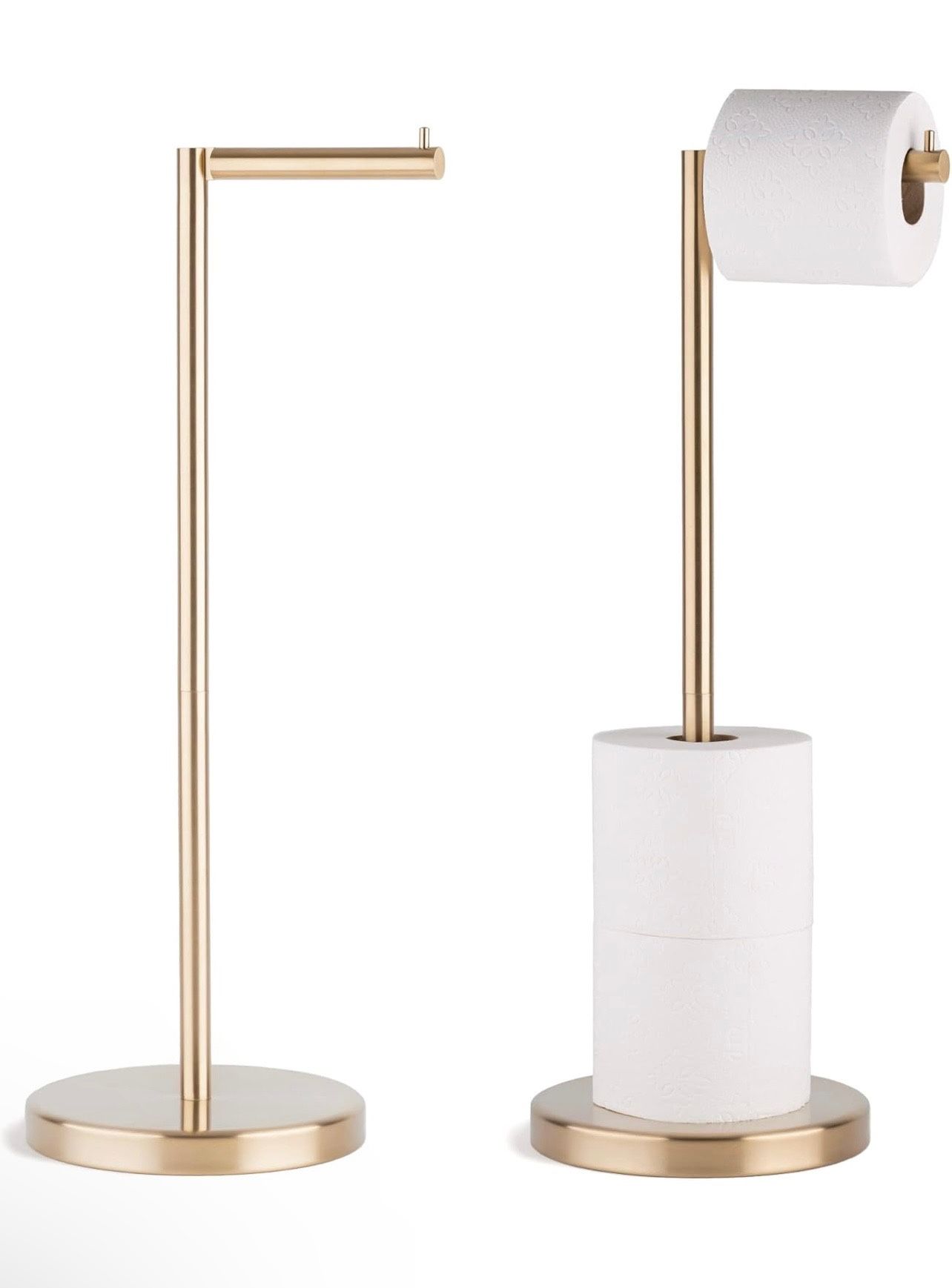 BRAND NEW IN BOX MARMOLUX ACC Free Standing Toilet Paper Holder Stand with Storage for 4 Rolls of Toilet Tissue for Bathroom, Stainless Steel Luxury B