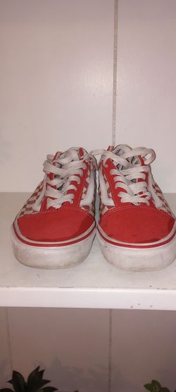 Vans Old Skool Red Checkerboard Sneakers men's 9.5