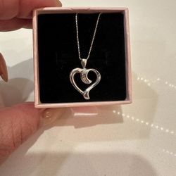 White Gold Heart Necklace