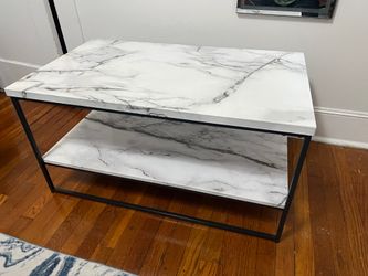 Modern Faux White Marble Coffee Table