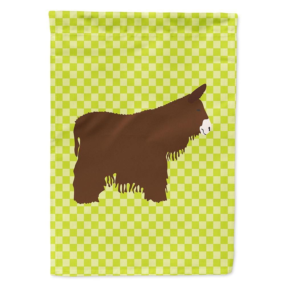 Caroline's Treasures BB7678CHF Poitou Poiteuin Donkey Green Flag Canvas House Size , Large, multicolor