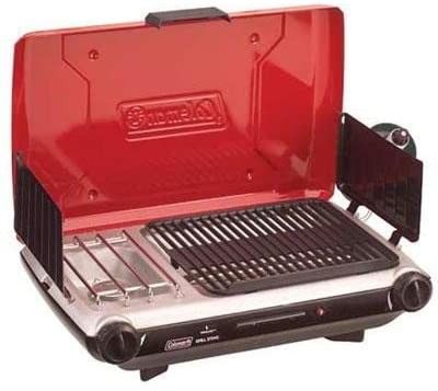 Coleman 2-Burner propane camp stove Grill combo instastart