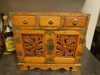 Unique vintage mini storage cabinet