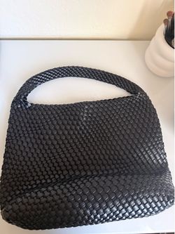Woven black tote