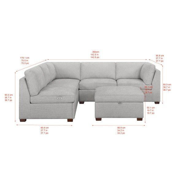 Thomasville Rockford 6-piece Fabric Modular Sectional
