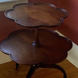 18th Century Two-tiered Mahogany Side Table with a “Pie Crust” Edge