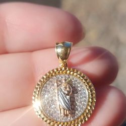 14k San Judas Cz Pendant 