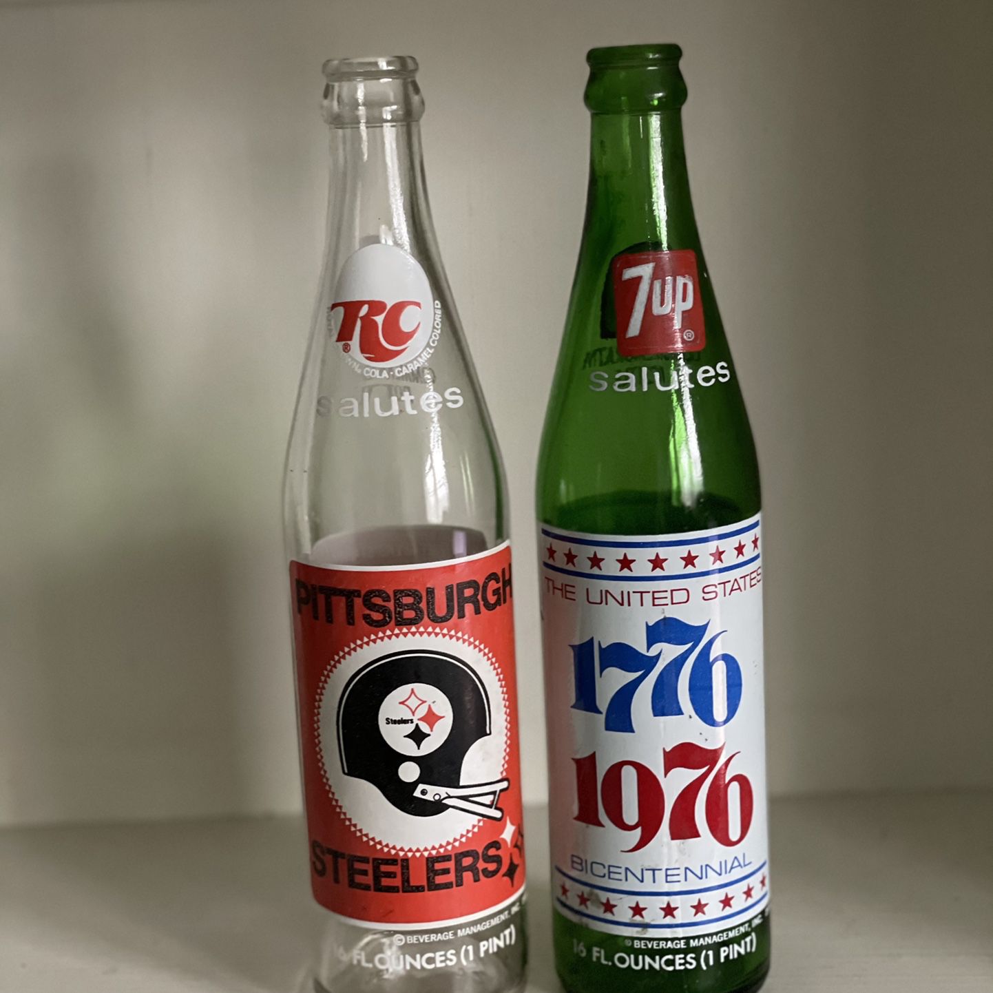 Vintage RC Cola & 7Up Bottles