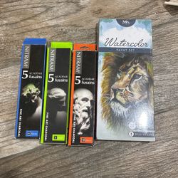 Water Color Paint Set And Charcoal Fine Art