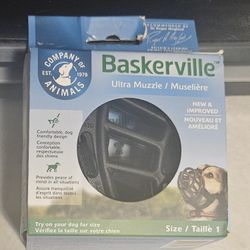 Baskerville Ultra Muzzle for Small Dogs Size 1 Adjustable Straps Black Border