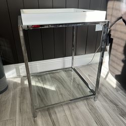 Glass And Chrome End Tables -2 Available 