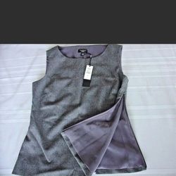 Talbots Wool Dress shirt Womens Petite 0 XS Extra small luxury Blouse brand new nwt gray