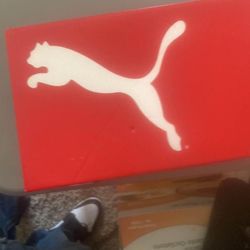 Size 11 1/2 Men White And Red Pumas
