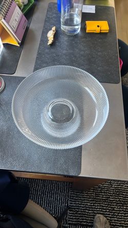 Clear Ribbed Glass Bowl