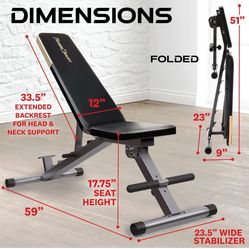 Fitness Reality Upgraded Weight Bench with 40 lb dumbbell set (20 lb each)