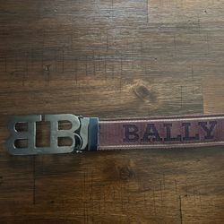 ($150) BALLY AUTHENTIC REVERSIBLE DESIGNER BELT , Burgundy , Maroon, Brown, Tan, Beige, Silver 