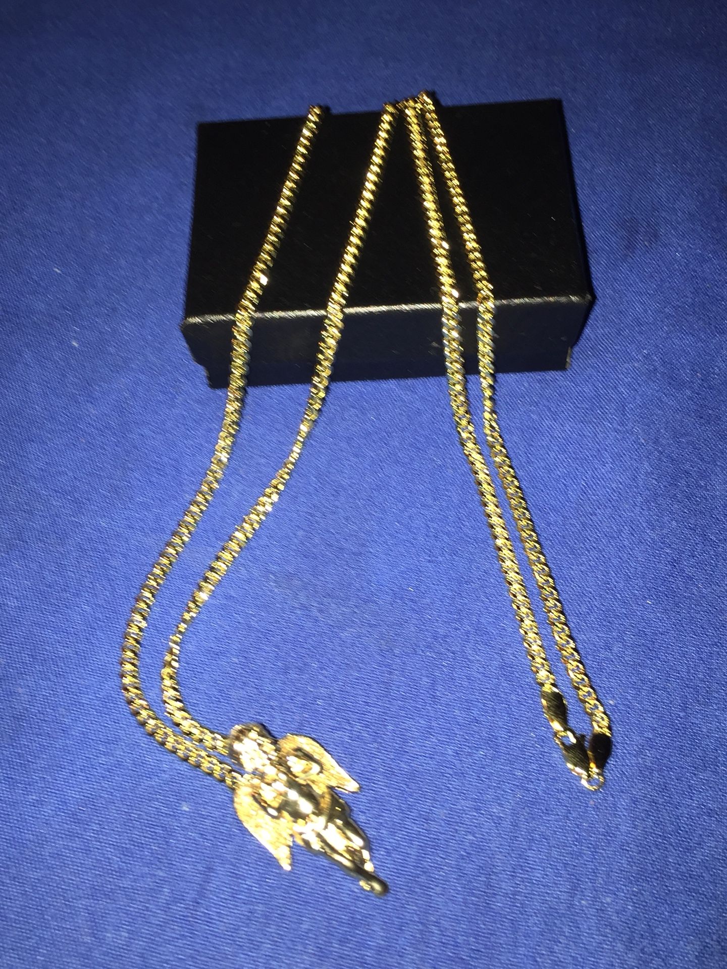 22Inch 14K Gold Chain W/ Angel pendent”