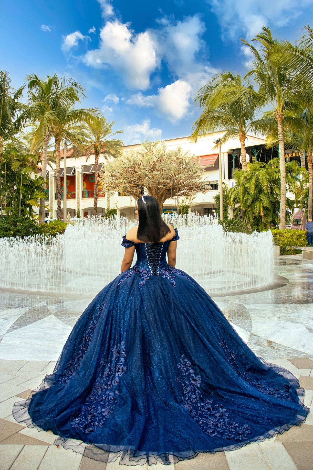 QuinceaƱera Dress Navy Blue + Crinolina