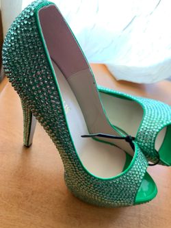 Green Bling Heels