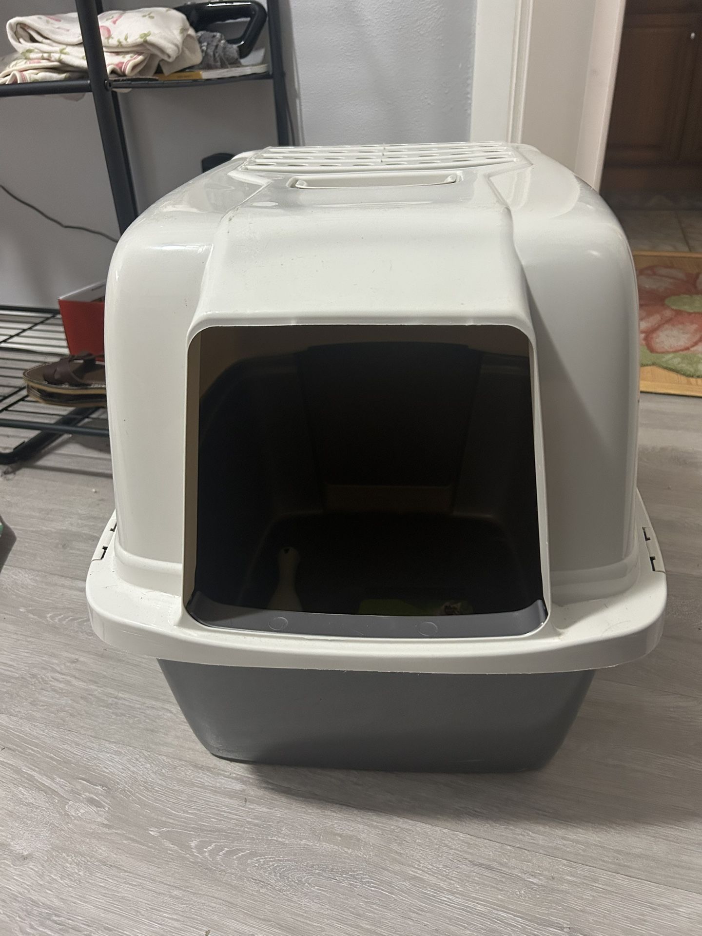 covered litter box