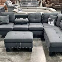 New Sectional Couch With Ottoman / Free Delivery 