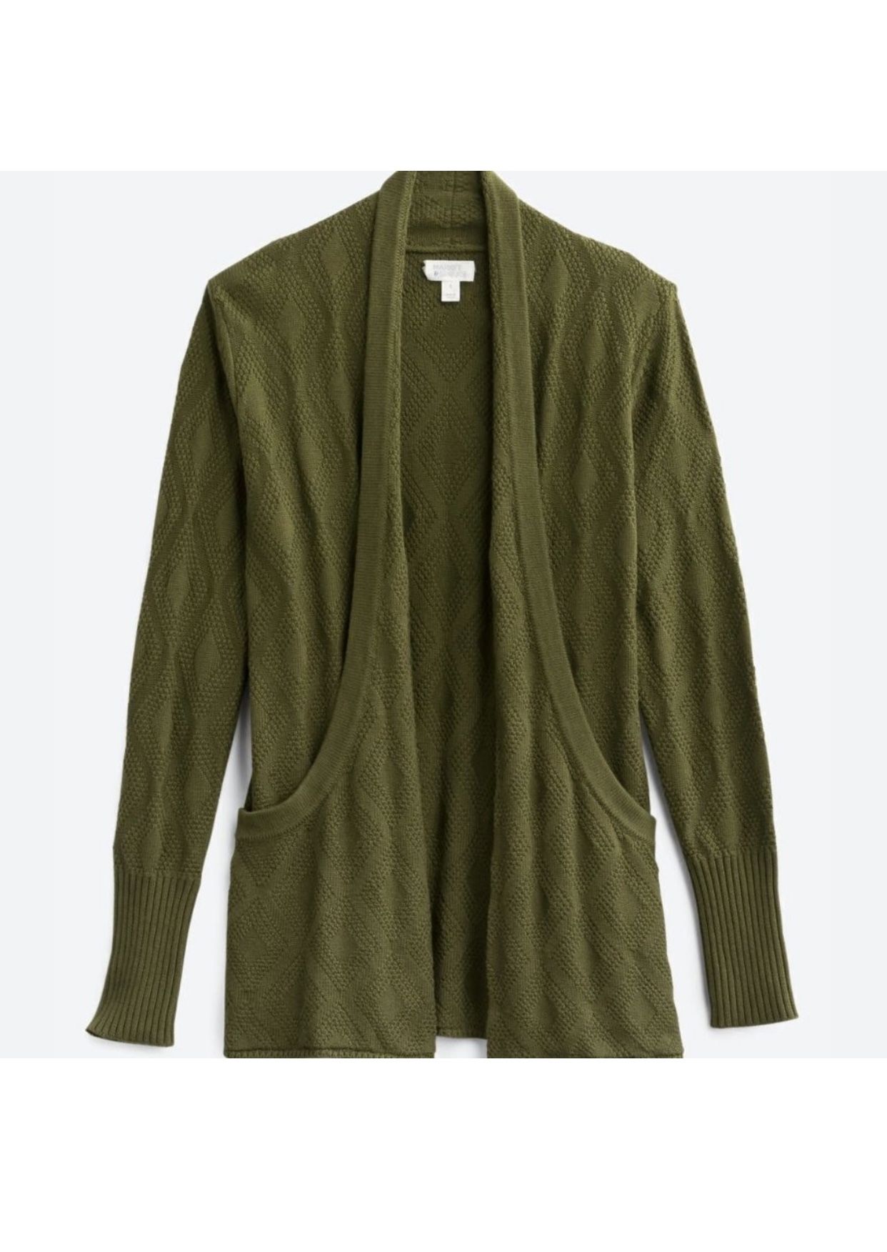 Market & Spruce Antoine Cotton Blend J Pocket Cardigan - Olive Green - XXL