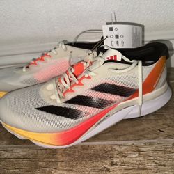 Adidas Adizero Boston Off White Black Solar Red Race Shoes IG3320 Mens Size 12