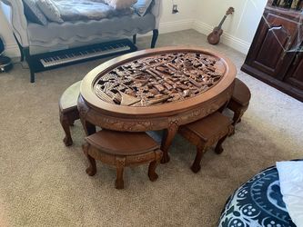 Vintage Chinese nesting tea table