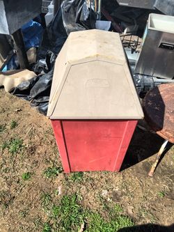 Vintage  Metal Flip Lid Trash Can