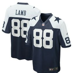 New! Men's Dallas Cowboys CeeDee Lamb Navy Alternate Game Team Jersey XL