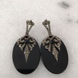 Vintage Black Onyx Earrings