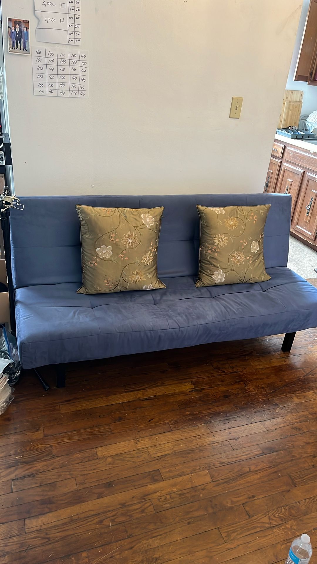60$ BEAUTIFUL BLUE FUTON COUCH!
