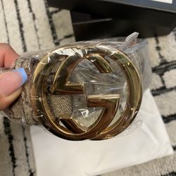 Gold & Brown Belt  Size 46