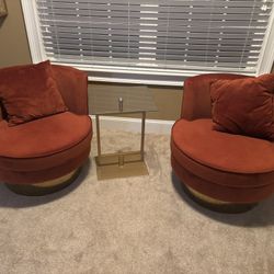 Two Rotating Accent Chairs