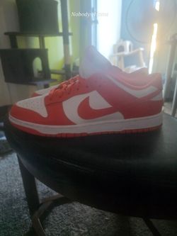 Nike Dunk Low Orange and White Sneakers Size 12 MENS