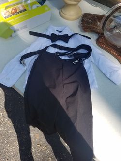 Nautica Boys 4 Piece Suspender Suit Set