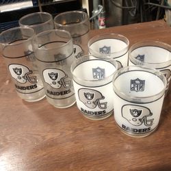 NFL Raiders Mobil Vintage Glass Tumbler Libby Glassware 80s Football California