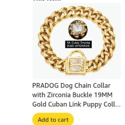 Gold Plated With Cubic Zirconia DOG Collar