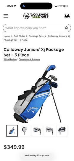 Kids Callaway XJ Golf Set Left Handed