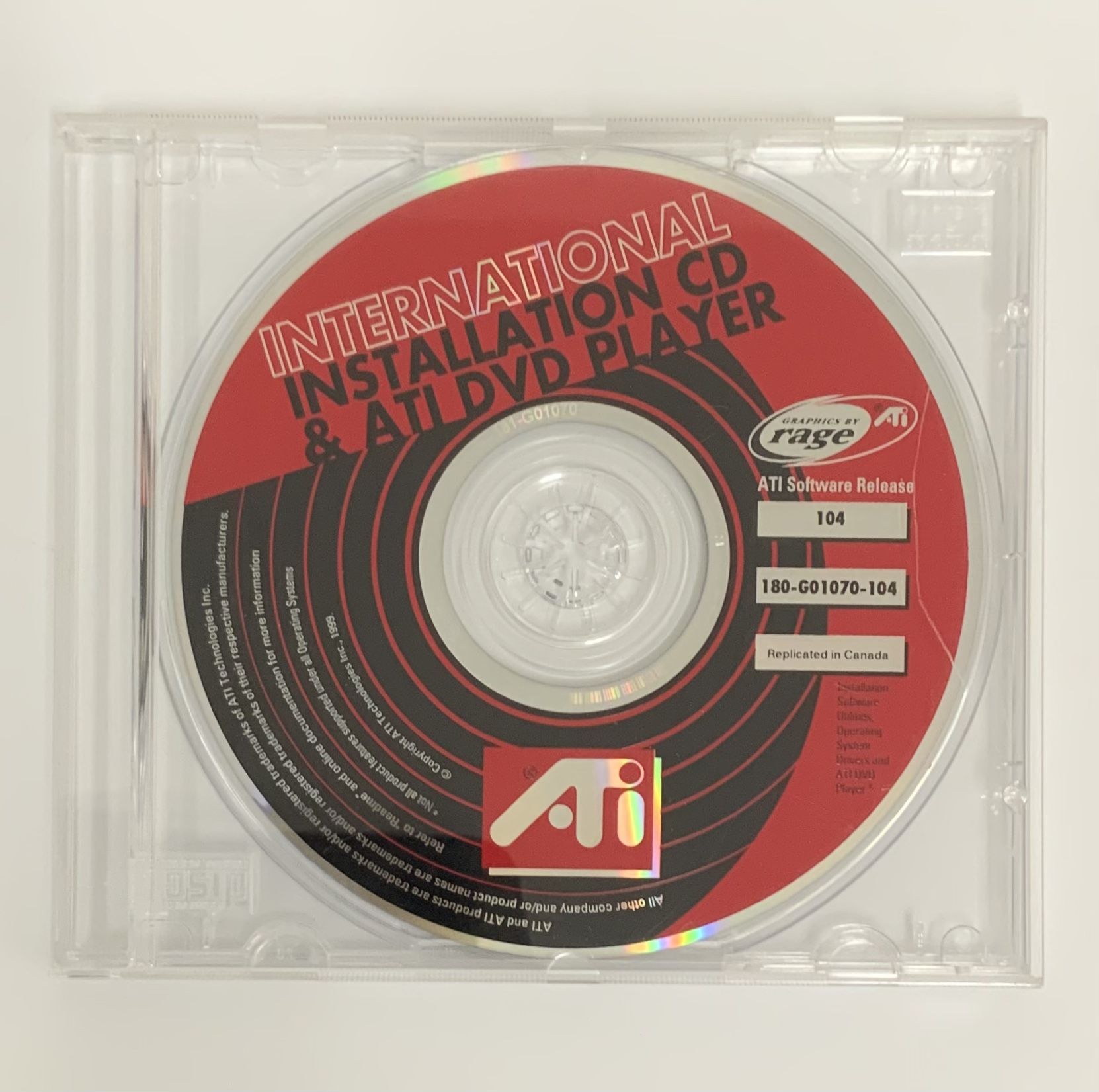 ATI International Installation & ATI DVD Player CD Software Release 104